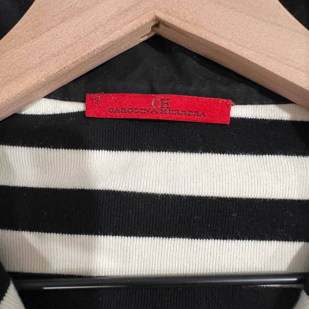 Carolina Herrera Monochrome Striped Top